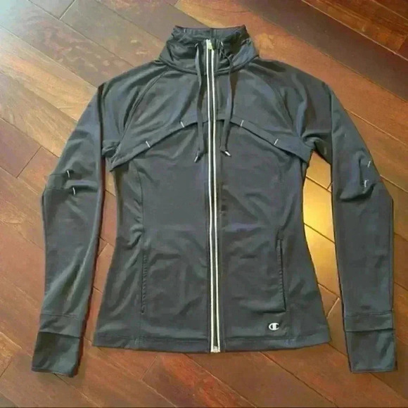 Champion Track Jacket Workout Running Gym Active Full Zip Up Black Size XS - Picture 14 of 14